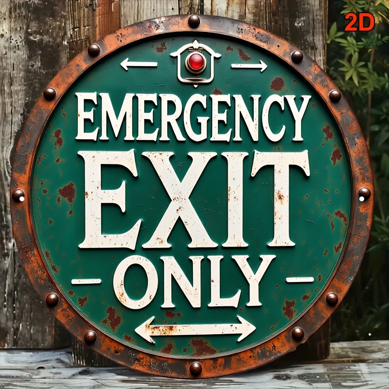 Emergency Exit Sign - 2D Industrieel Retro Metalen Nooduitgangsbord 8