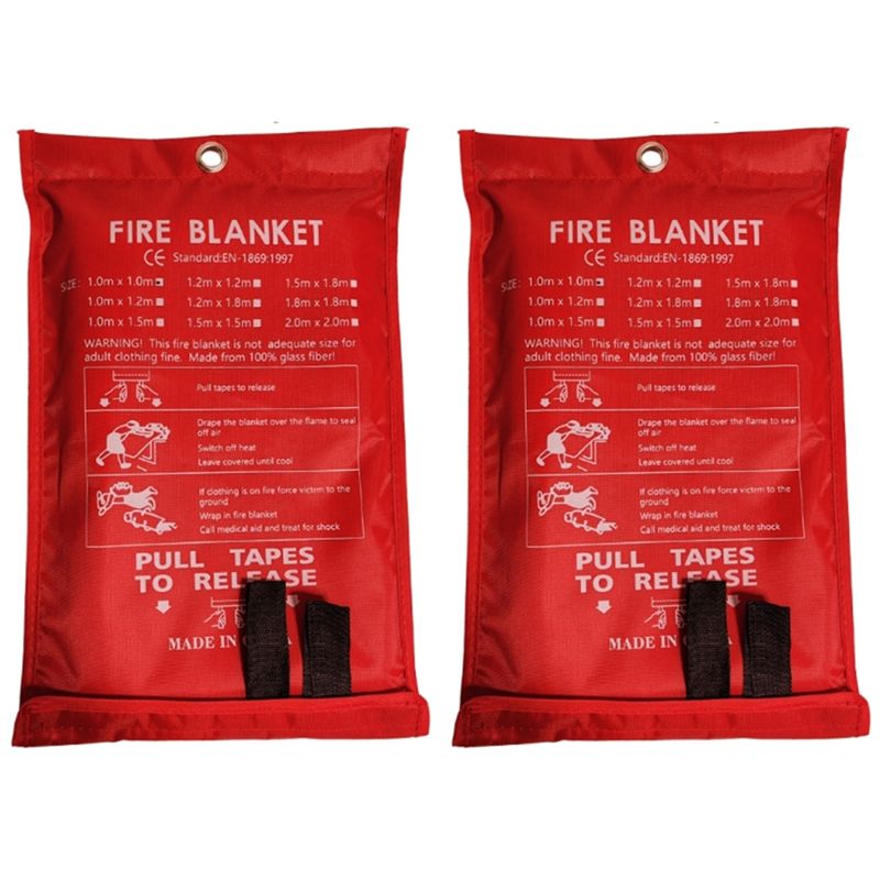 Fire Blanket Kitchen - Promotiedag 2 stuks noodbranddeken, branddeken, brandblusdeken