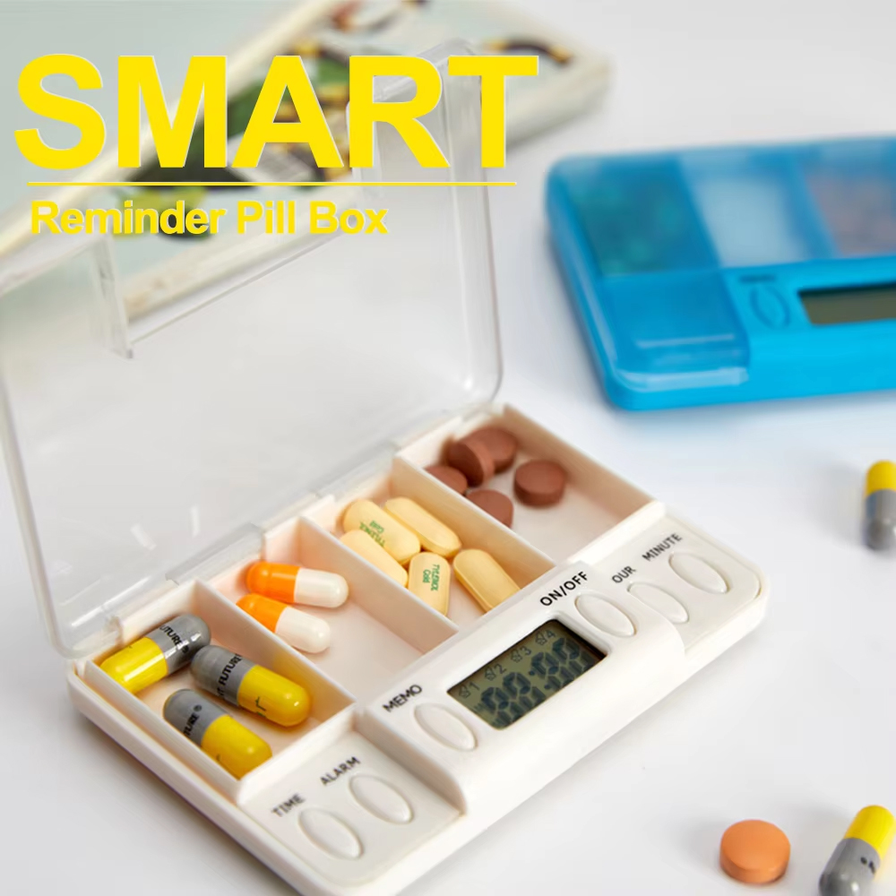 Medicine Cabinet Lock - 4 roosters Intelligente herinneringspillendoos Elektronische timing