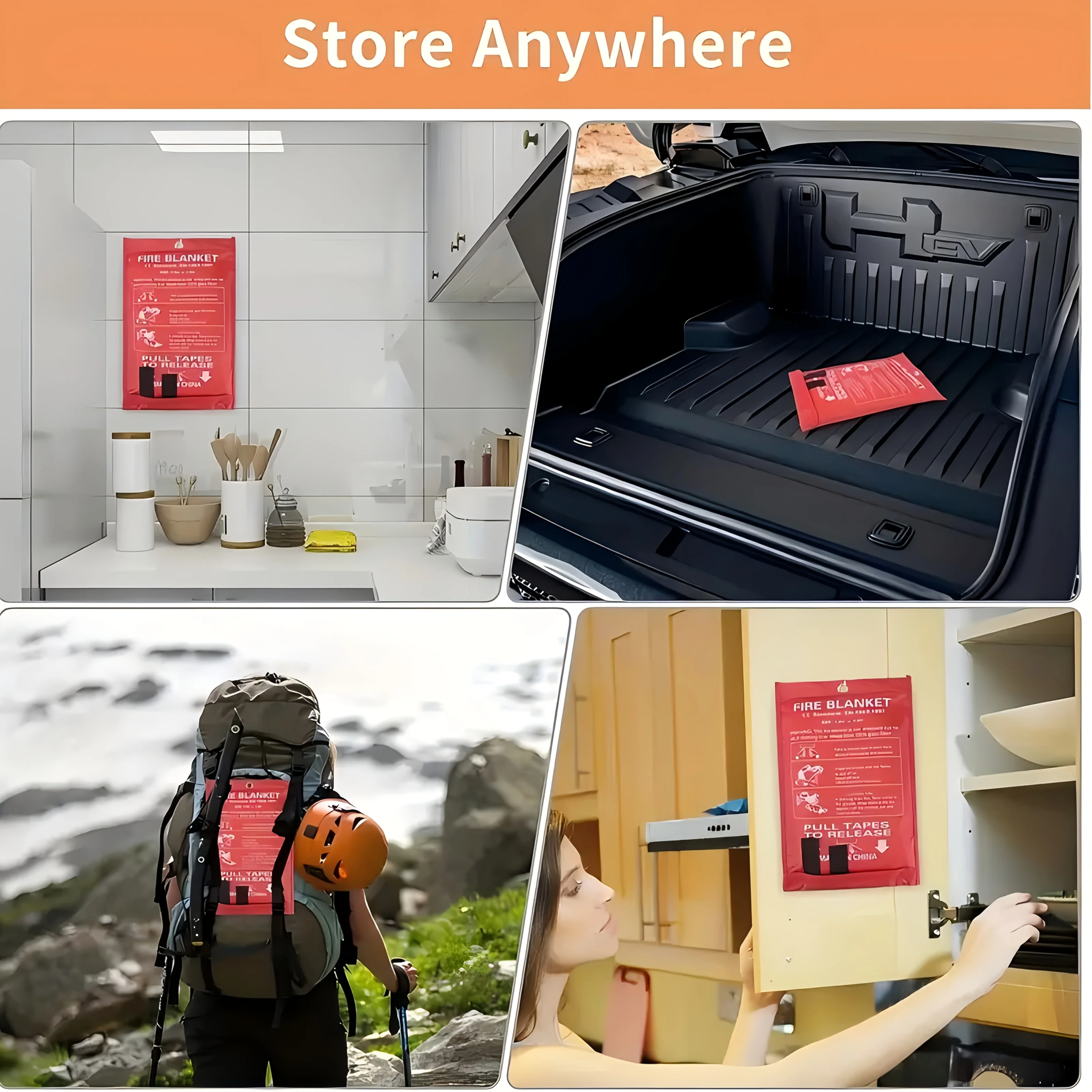 Fire Blanket Kitchen - Glasvezel brandblusdeken, noodbrandvertragende mat voor veiligheid