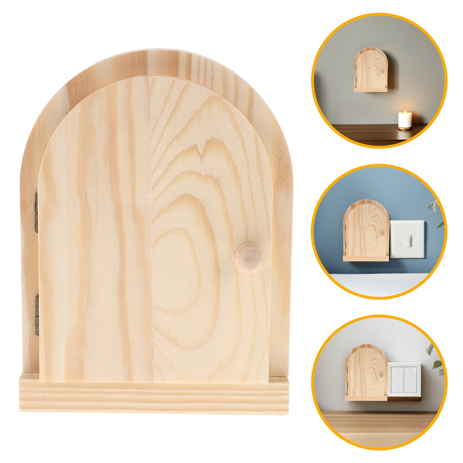 Outlet Cover Baby - Deurvormige houten afdekplaat voor stopcontacten, decoratieve