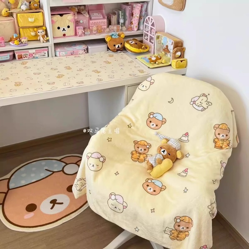 Fire Blanket Kitchen - Cartoon Rilakkuma Flanellen Dekentje Lui Berenprint