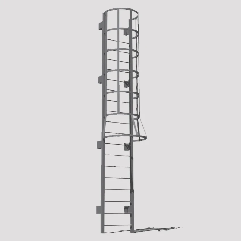 Fire Escape Ladder - Industriële buiten verticale kattenkooi-ladder van aluminium,