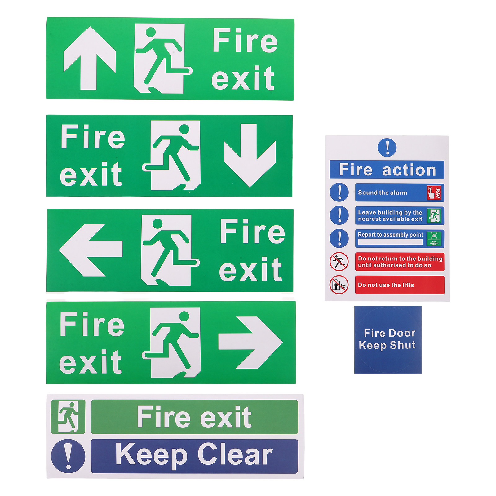 Emergency Exit Sign - 21-delige branduitgangbordenset Noodevacuatie-indicator met directionele pijl