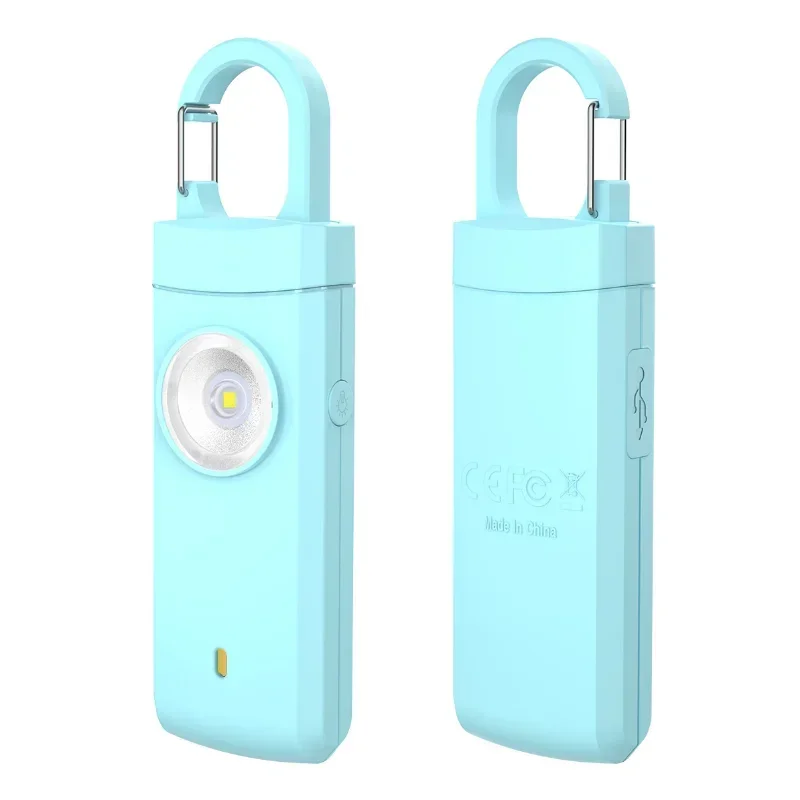 Personal Alarm Keychain - Zelfverdediging LED-zaklamp USB oplaadbare sleutelhangerlamp met