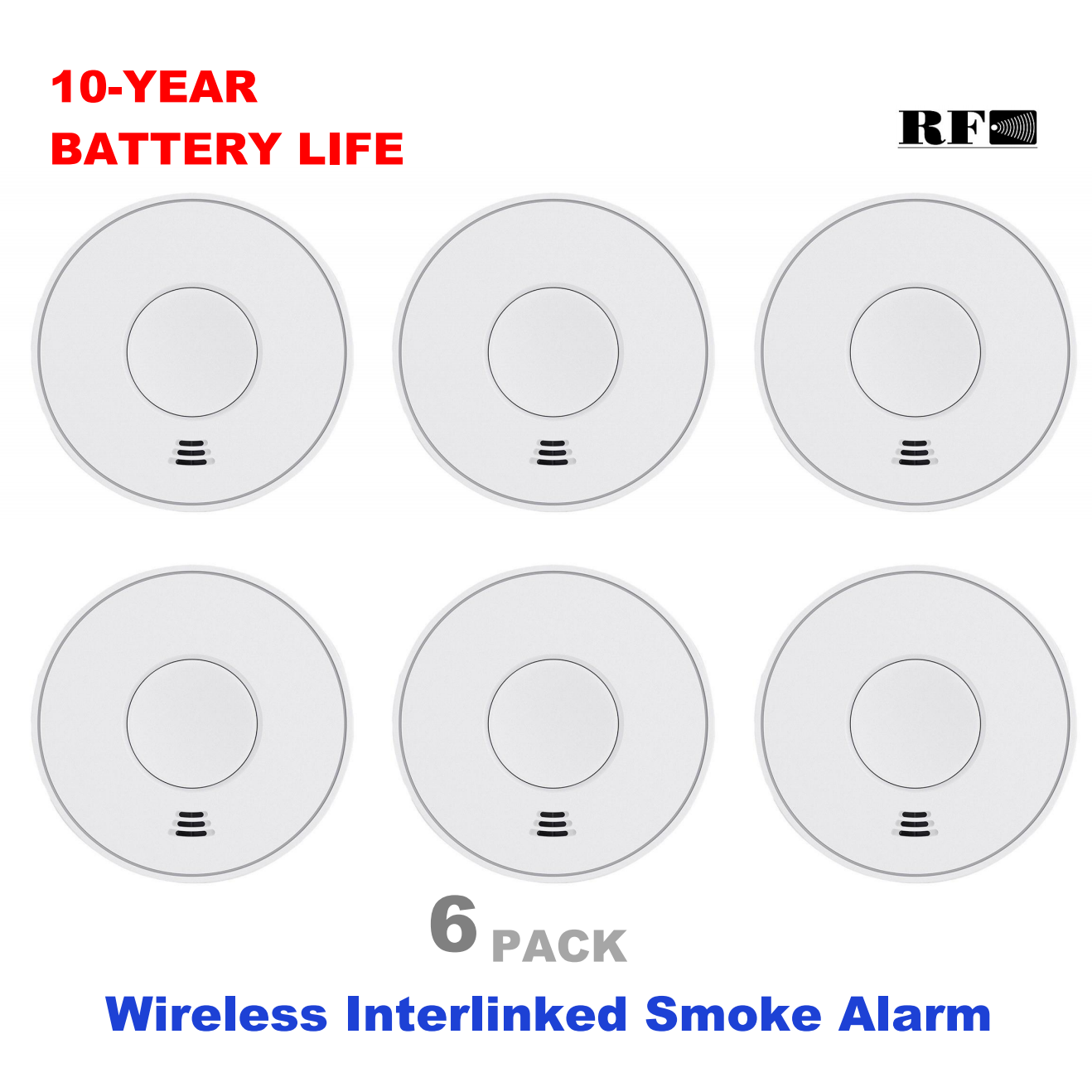 Smoke Detector Interconnected - Draadloos onderling verbonden rookmelder met verzegelde