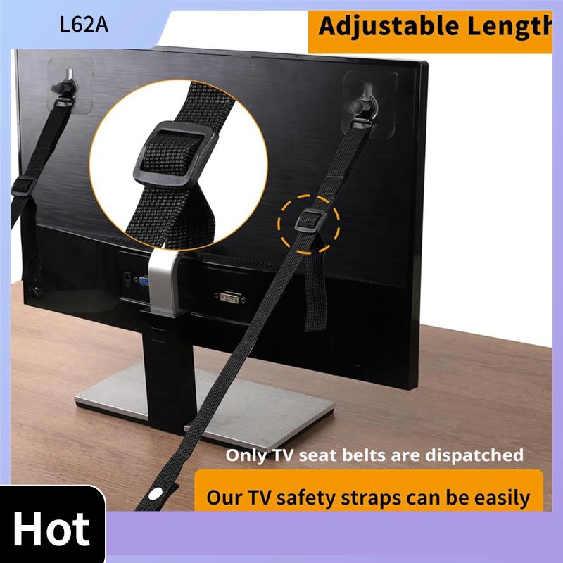 Earthquake Anchor Strap - L62A 4-delige verstelbare tv-veiligheidsriemen, geen boor