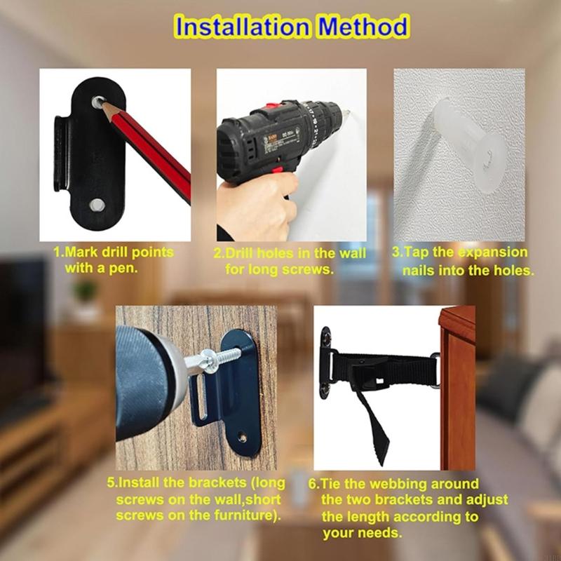 Verstelbare anti-val meubelrie - Earthquake Anchor Strap recensie en prijs