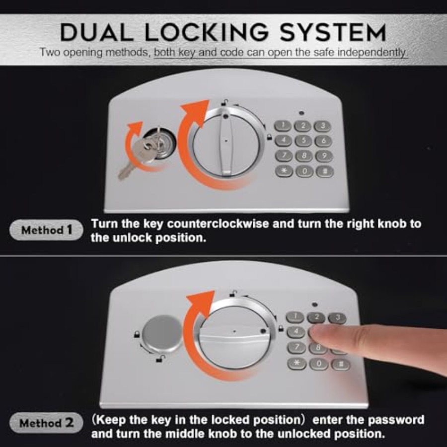 Draagbare metalen kluis met di - Fire Safe Document recensie en prijs