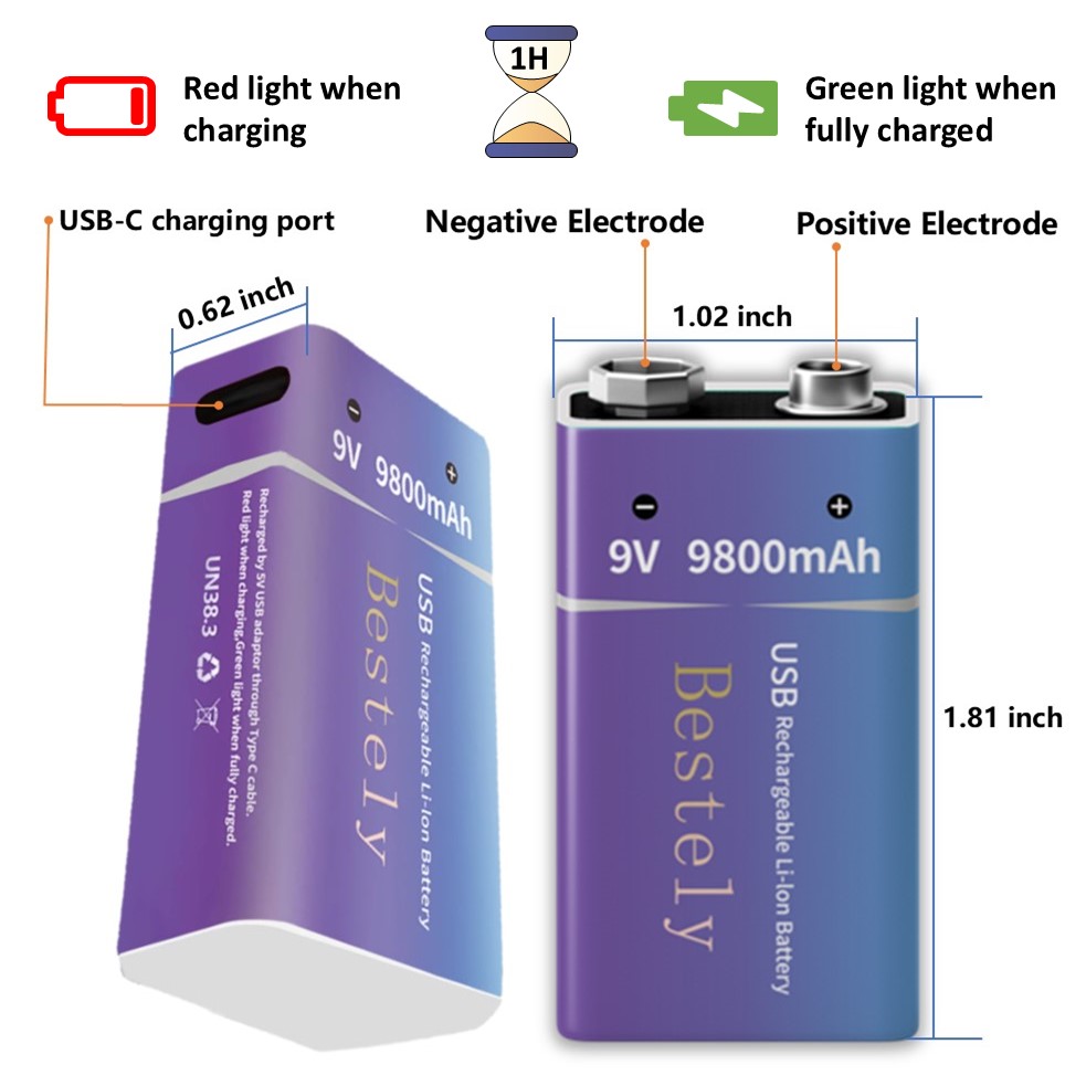 Oplaadbare 9V-batterij, 9800mA - Smoke Detector Interconnected recensie en prijs