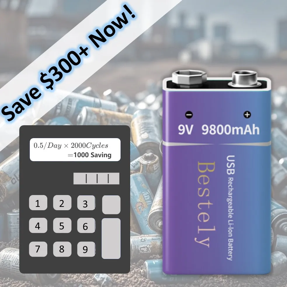 Oplaadbare 9V-batterij, 9800mA - Smoke Detector Interconnected recensie en prijs