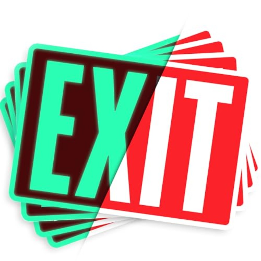 Exit-stickerstickers, Glow in  - Emergency Exit Sign recensie en prijs
