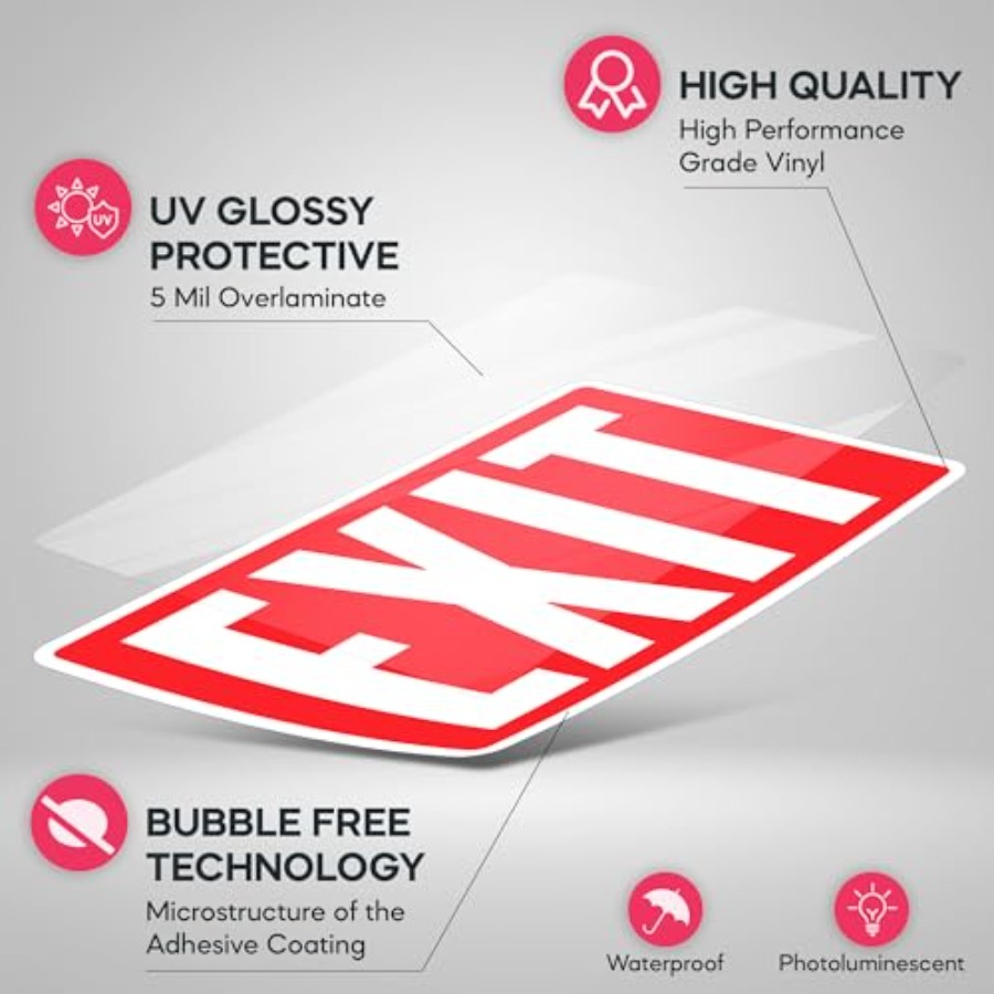 Exit-stickerstickers, Glow in  - Emergency Exit Sign recensie en prijs