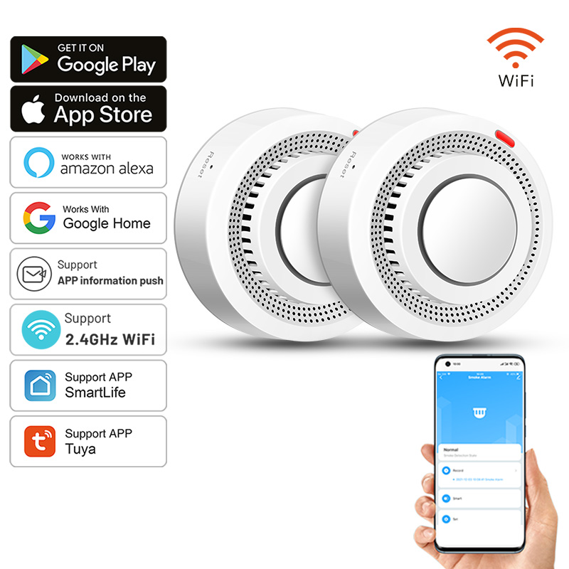 2-pack Tuya Smart WiFi Rookmel - Smoke Detector Interconnected recensie en prijs