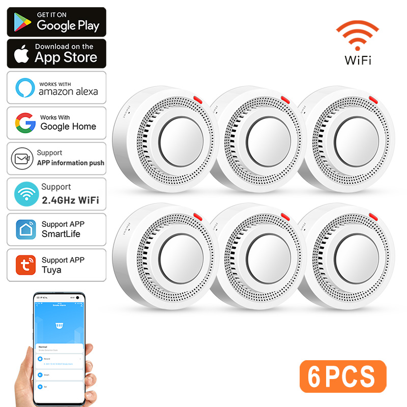 6Pack Tuya WiFi Smart Smoke Se - Smoke Detector Interconnected recensie en prijs
