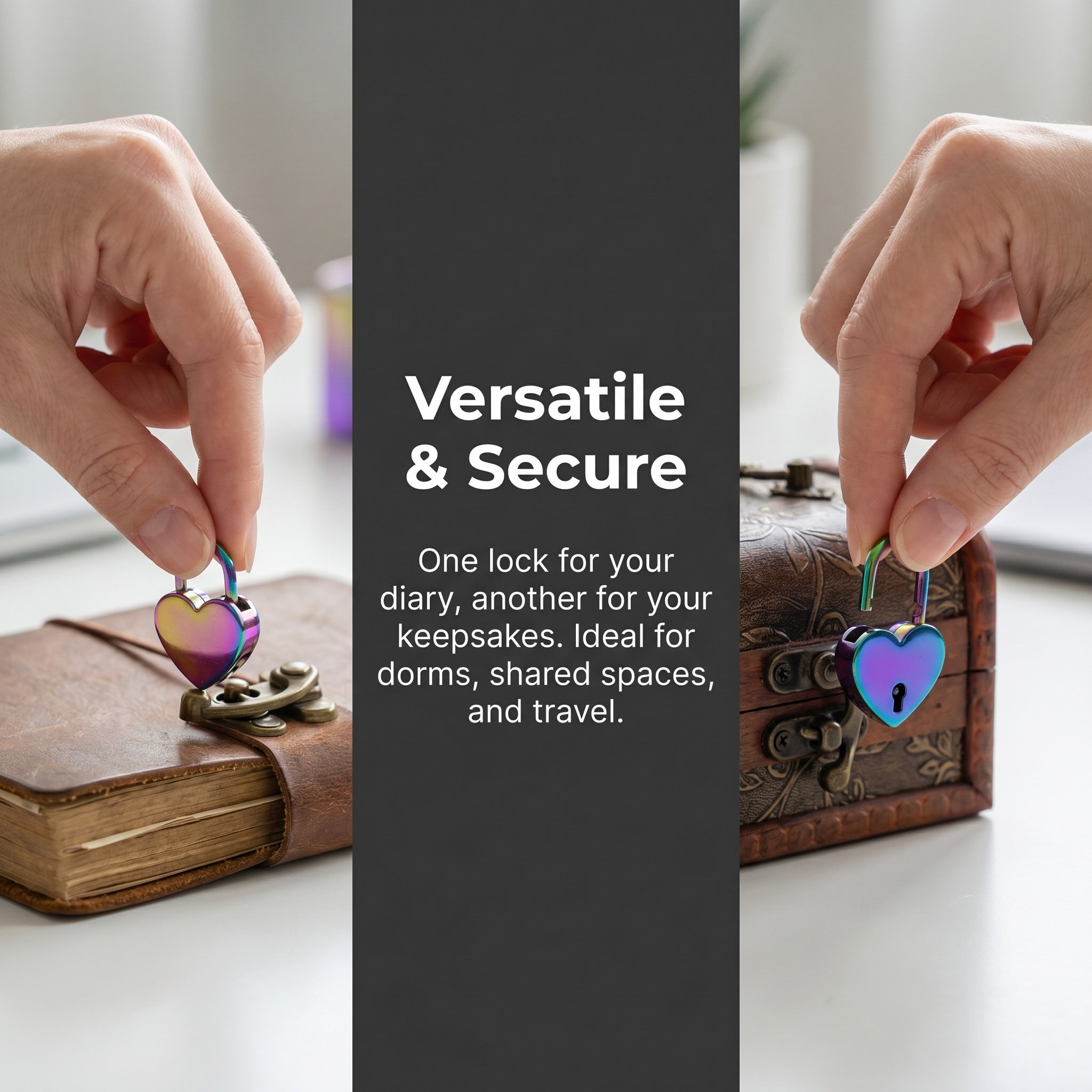2Set Mini Hartvormig Hangslot  - Lockbox Key Secure recensie en prijs