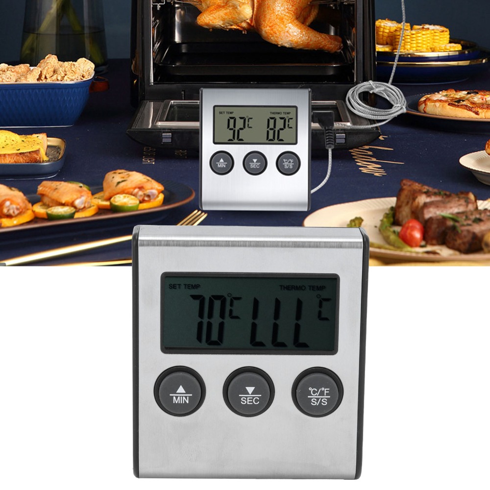 Zilveren digitale BBQ-vleesthe - Pool Alarm Float recensie en prijs